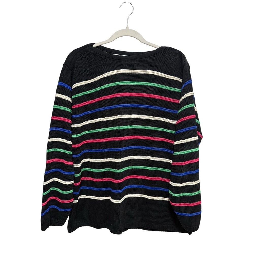Vintage‎ 90s Norton Studio 3D Knit Sweater Womens L Striped Coaxial USA Kidcore